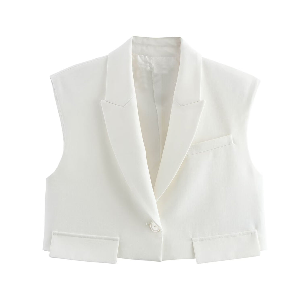 Summer casual short vest+wide leg pants set for women