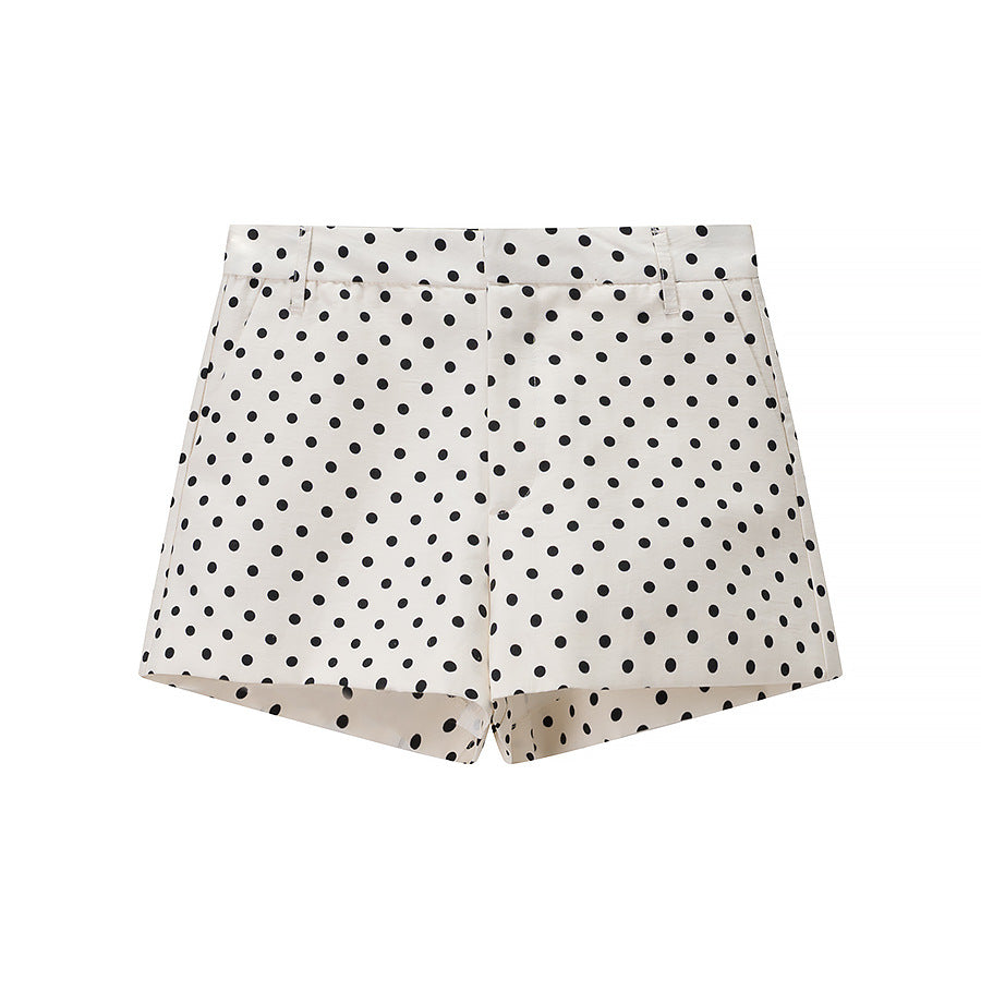 Polka dot jacket+shorts set