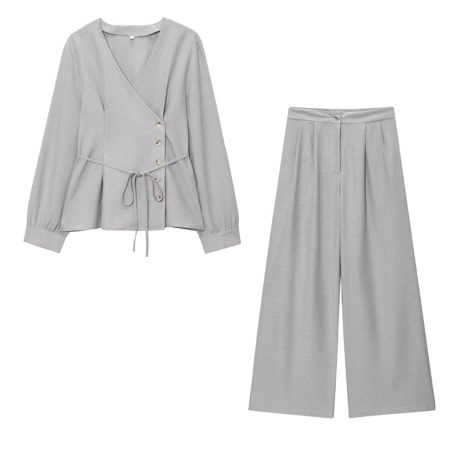 Irregular Top + Casual Long Pants Set for Women