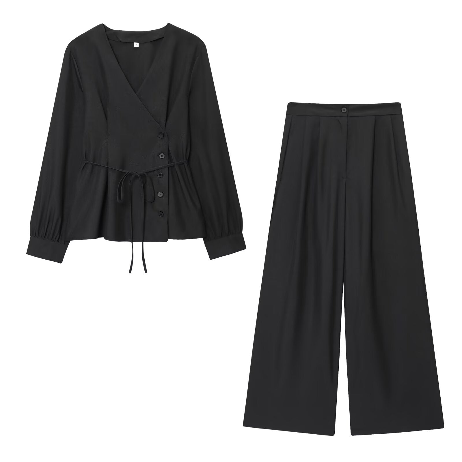 Irregular Top + Casual Long Pants Set for Women