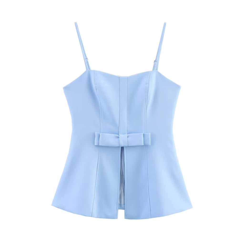 Fashion slim fit camisole strapless top+short skirt set for women