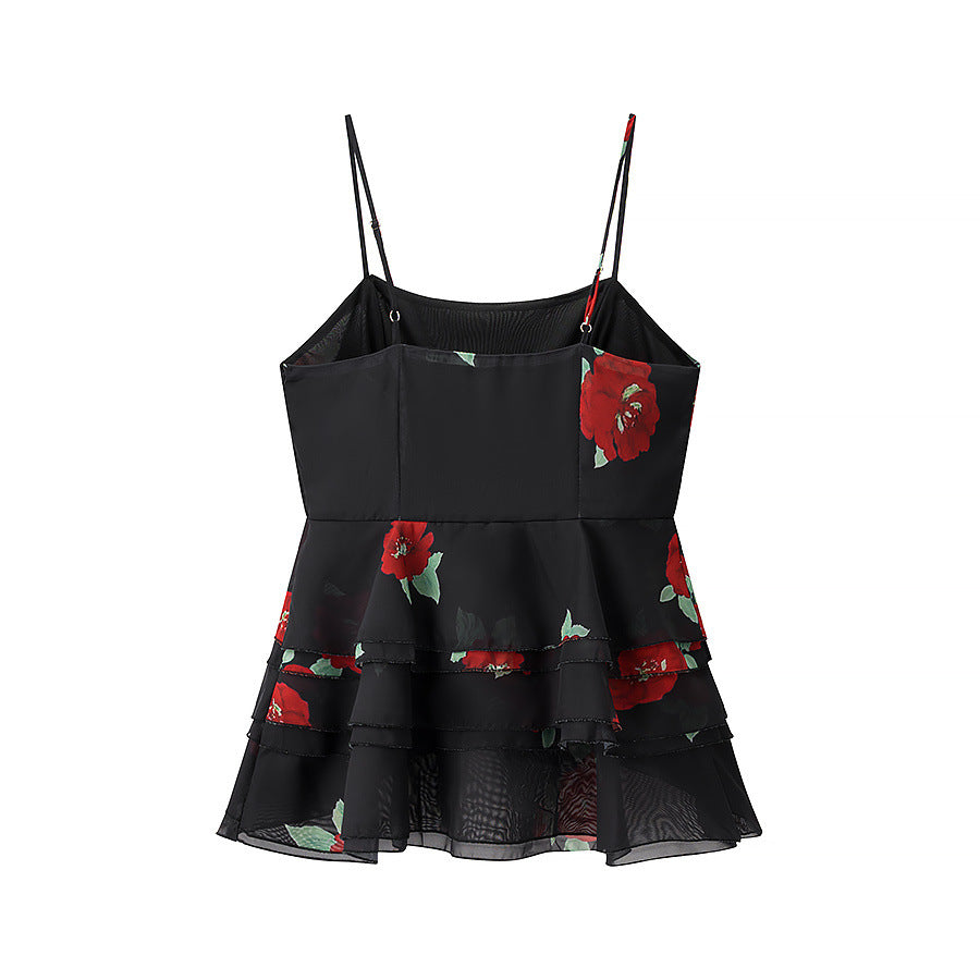 Printed top+skirt set