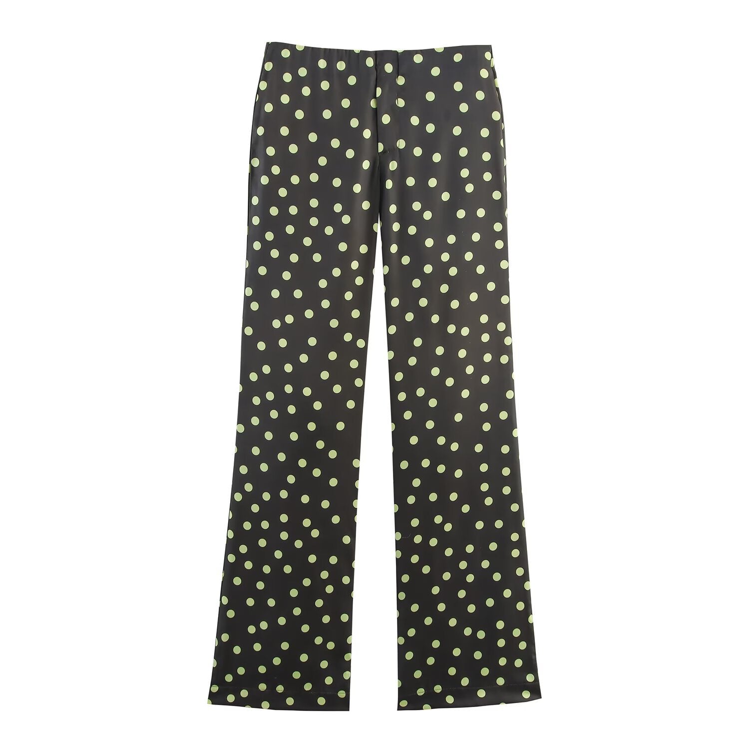 Neck collar top+flared pants set