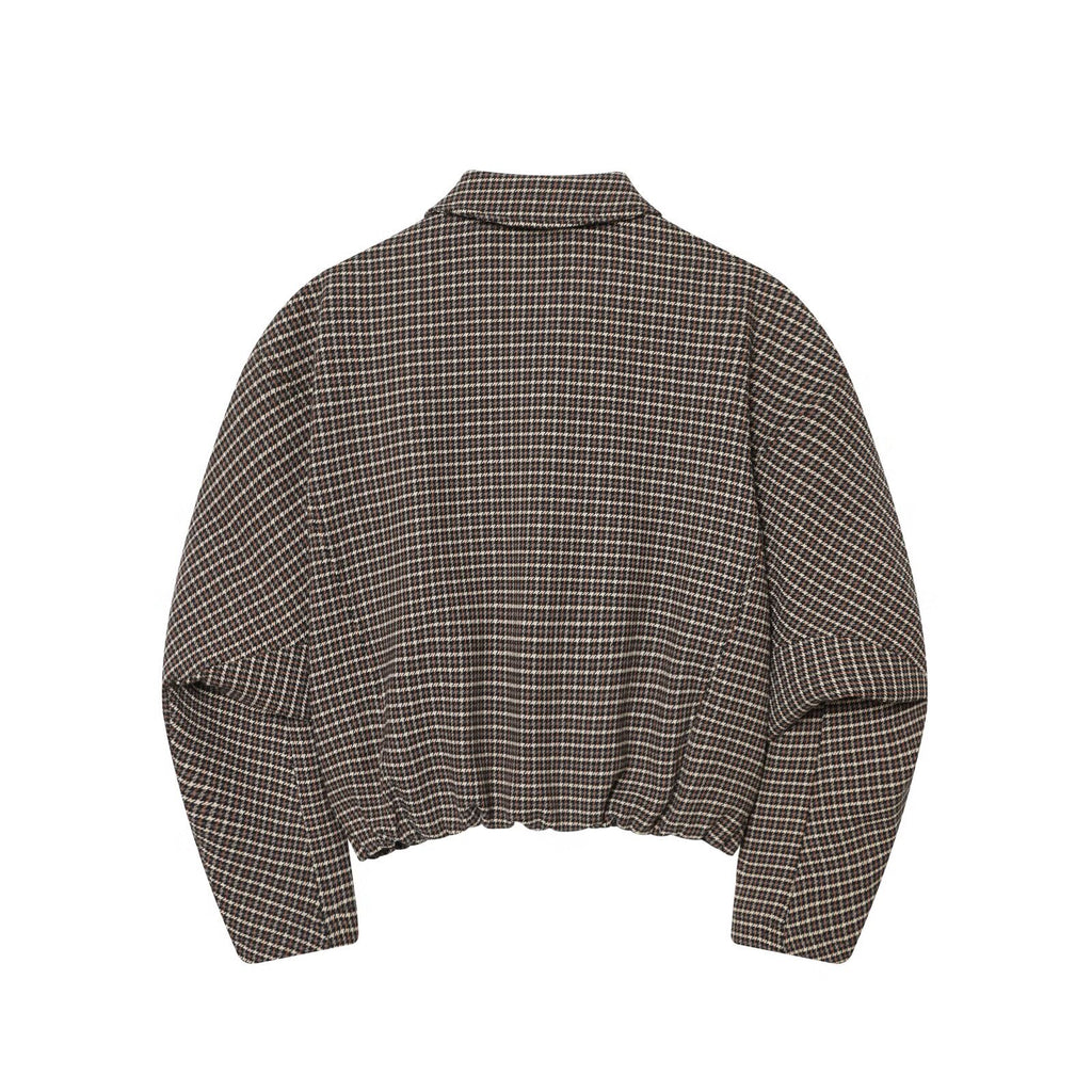 Winter houndstooth jacket+waistband skirt pants