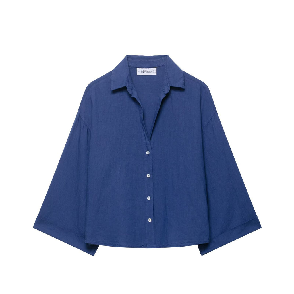 Linen blend shirt+pants set