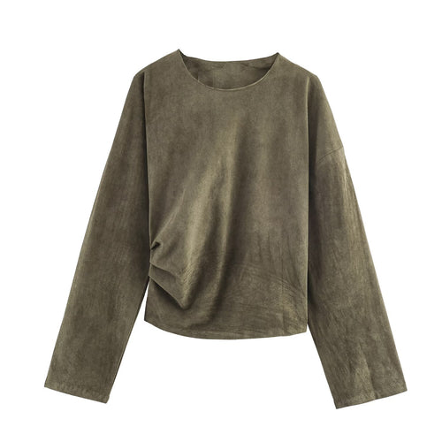 Anti suede effect top and pants set