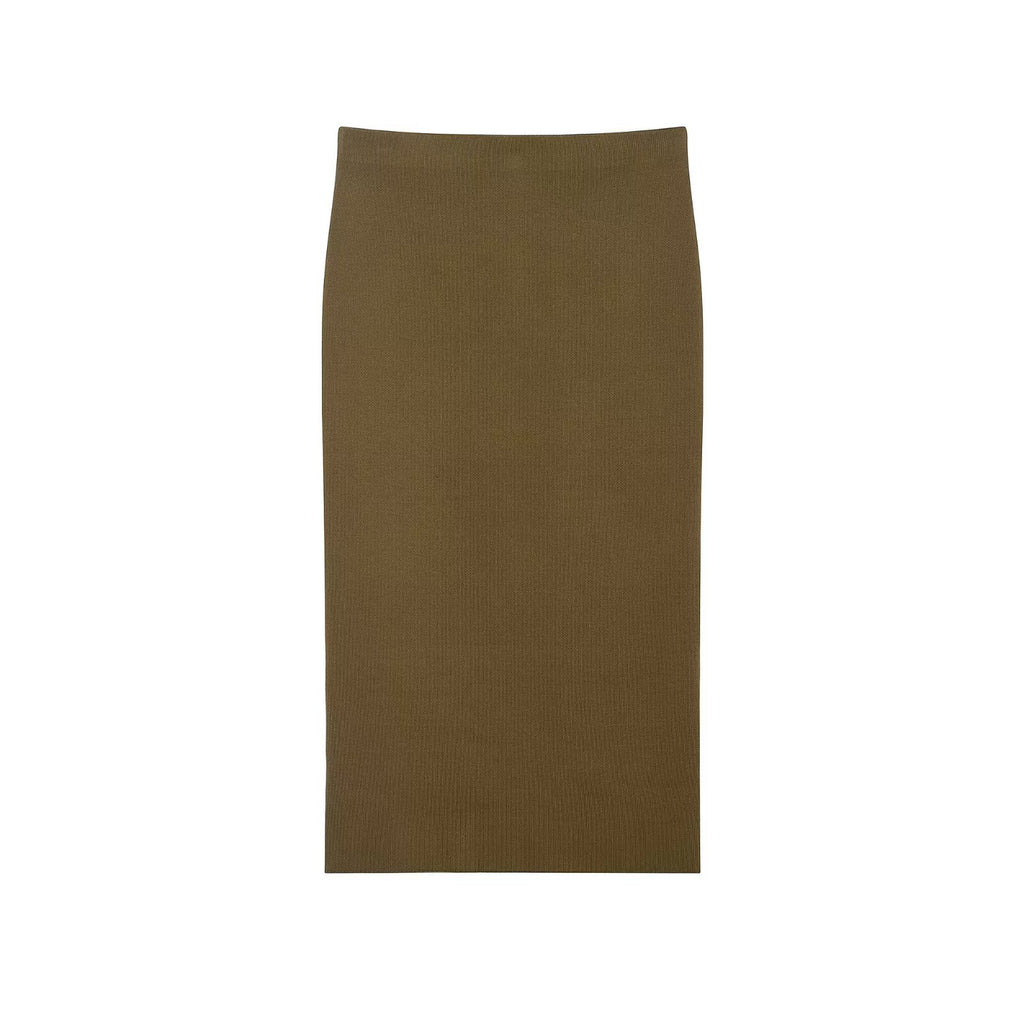 Knitted jacket with belt and skirt set