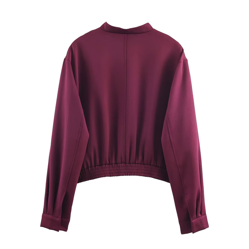 Aviator Jacket and High-Waisted Wide-Leg Pants SetStyle Women's Fashion Outfit