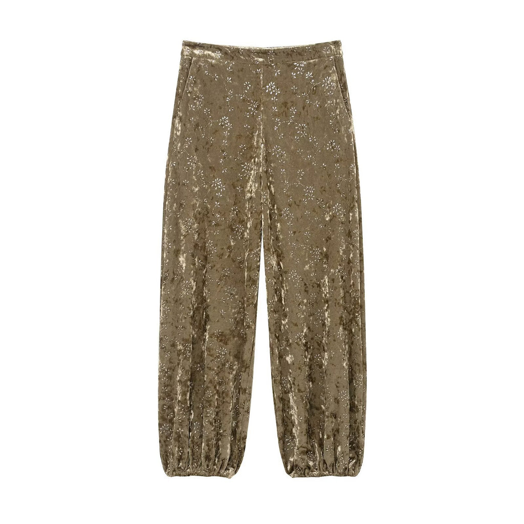 Velvet waistband suit jacket+pants set