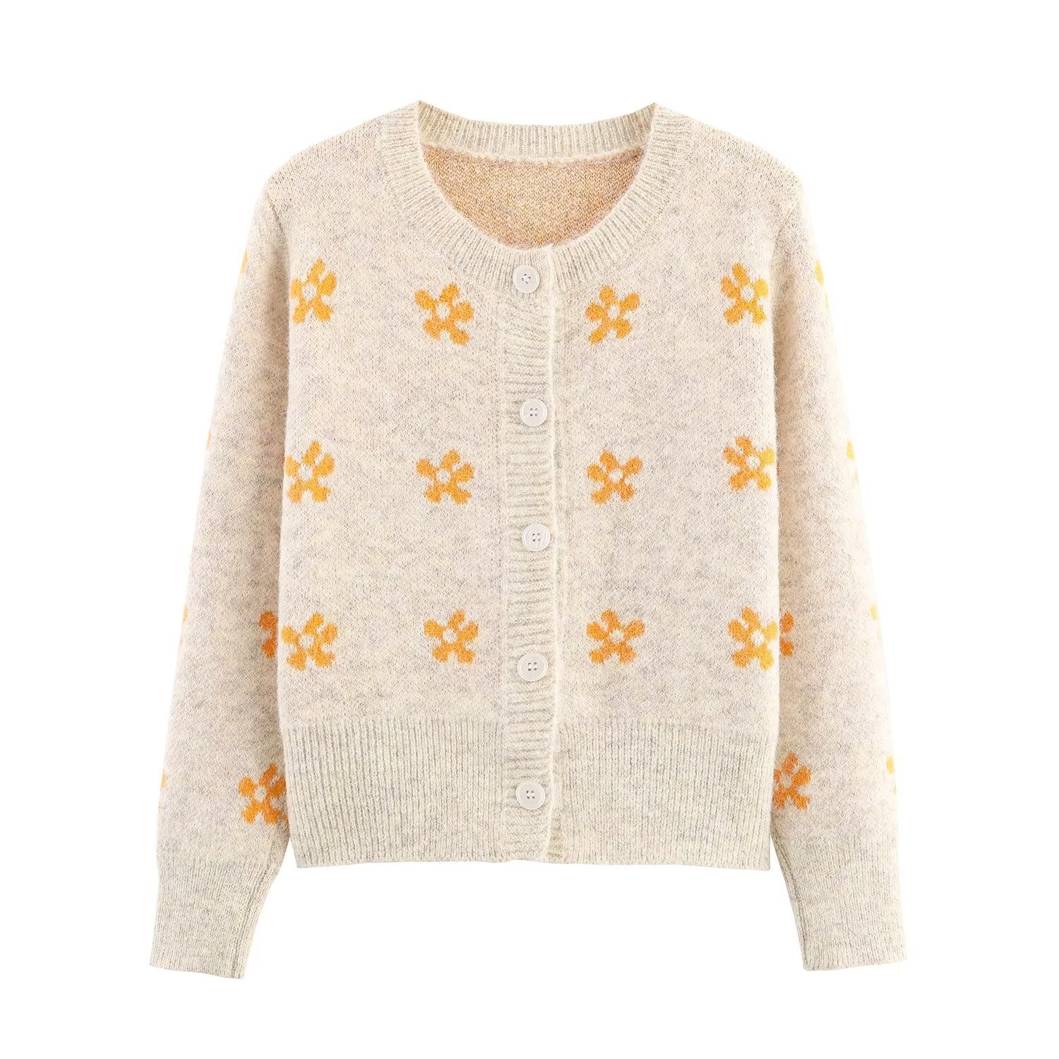 Jacquard knitted cardigan jacket+knitted hip hugging short skirt set