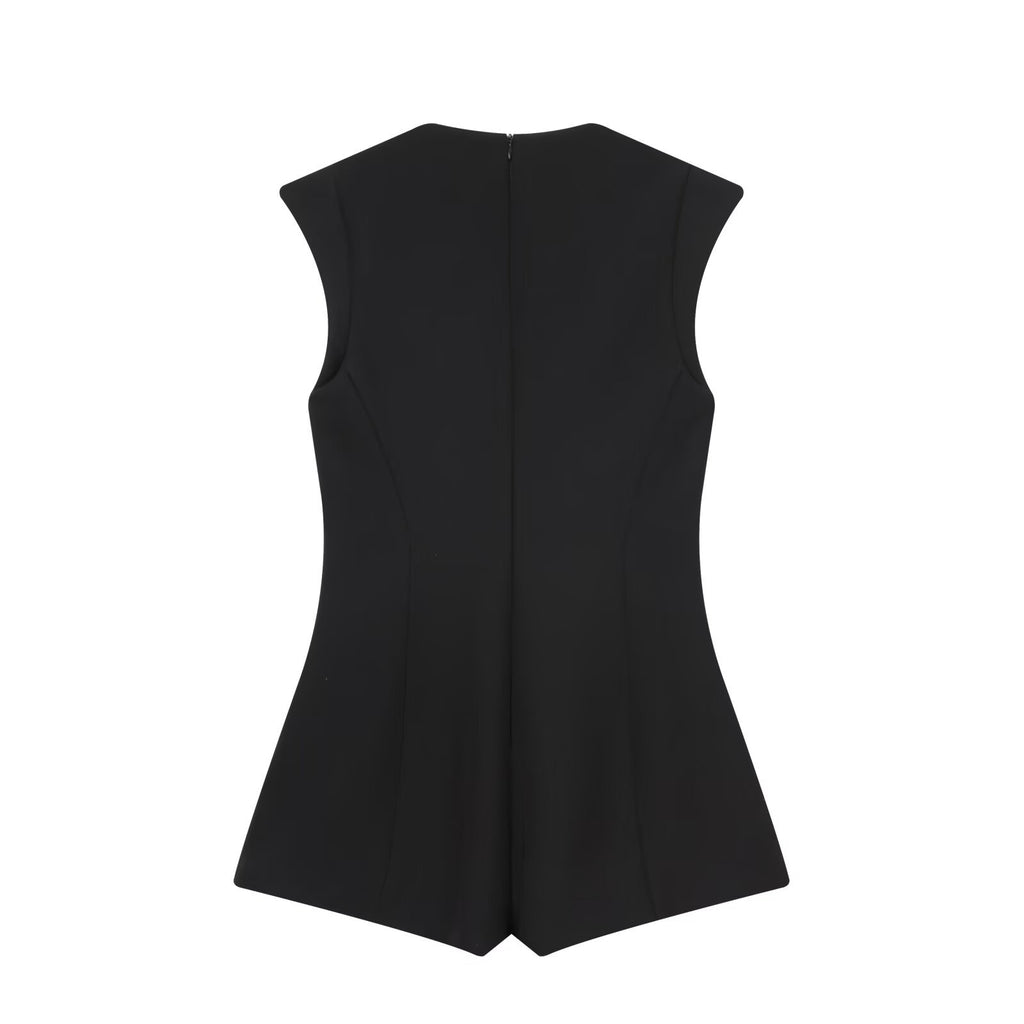 Jewelry button decoration short jumpsuit women's clothing