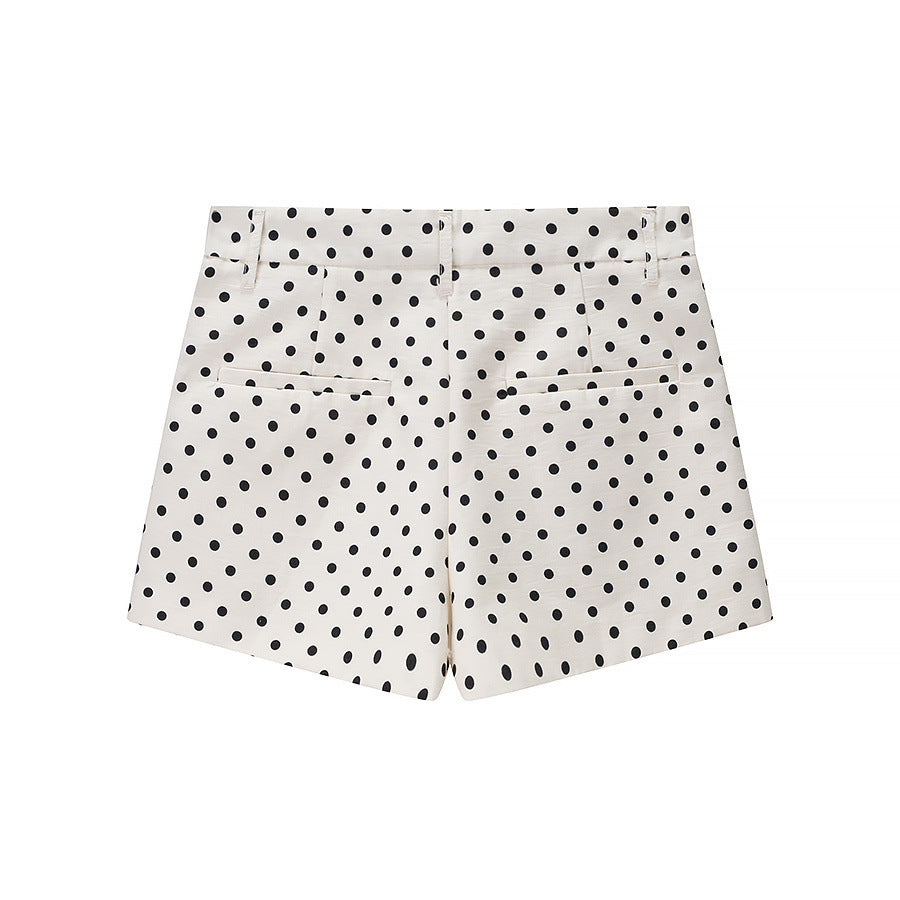 Polka dot jacket+shorts set
