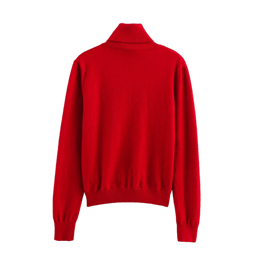 Women's Solid Color Long Sleeve Round Neck Top with Pleated Mini Skirt Knit Set