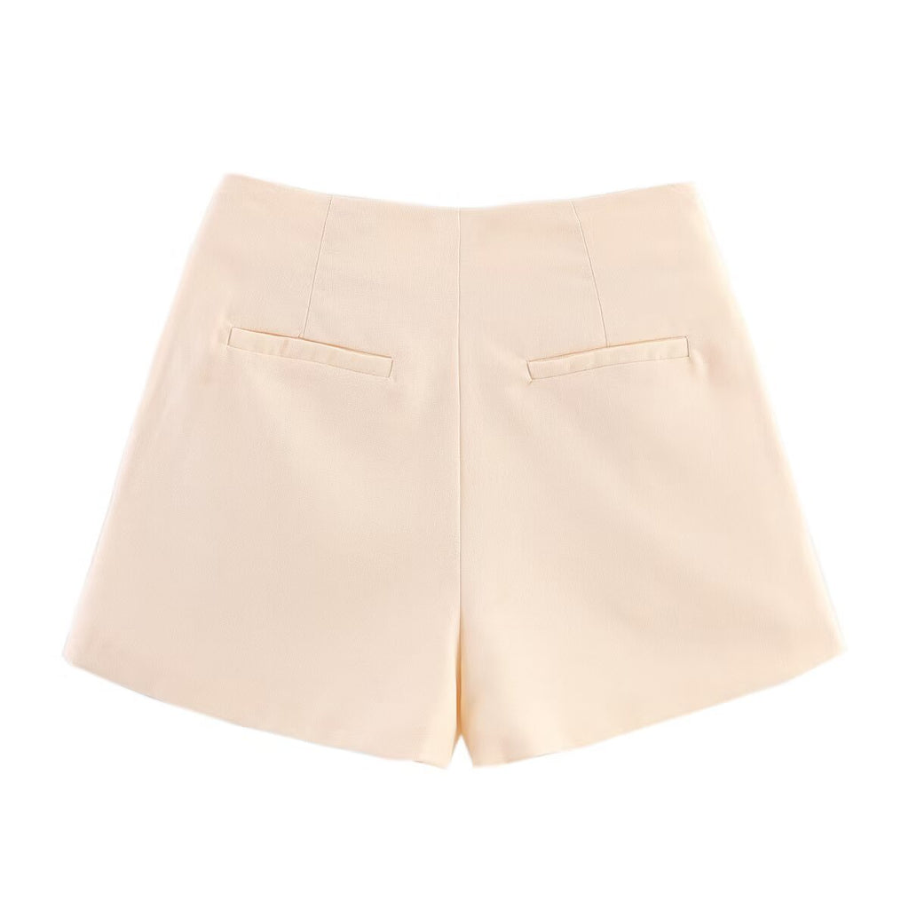 Hollow embroidery cotton linen style vest+shorts set