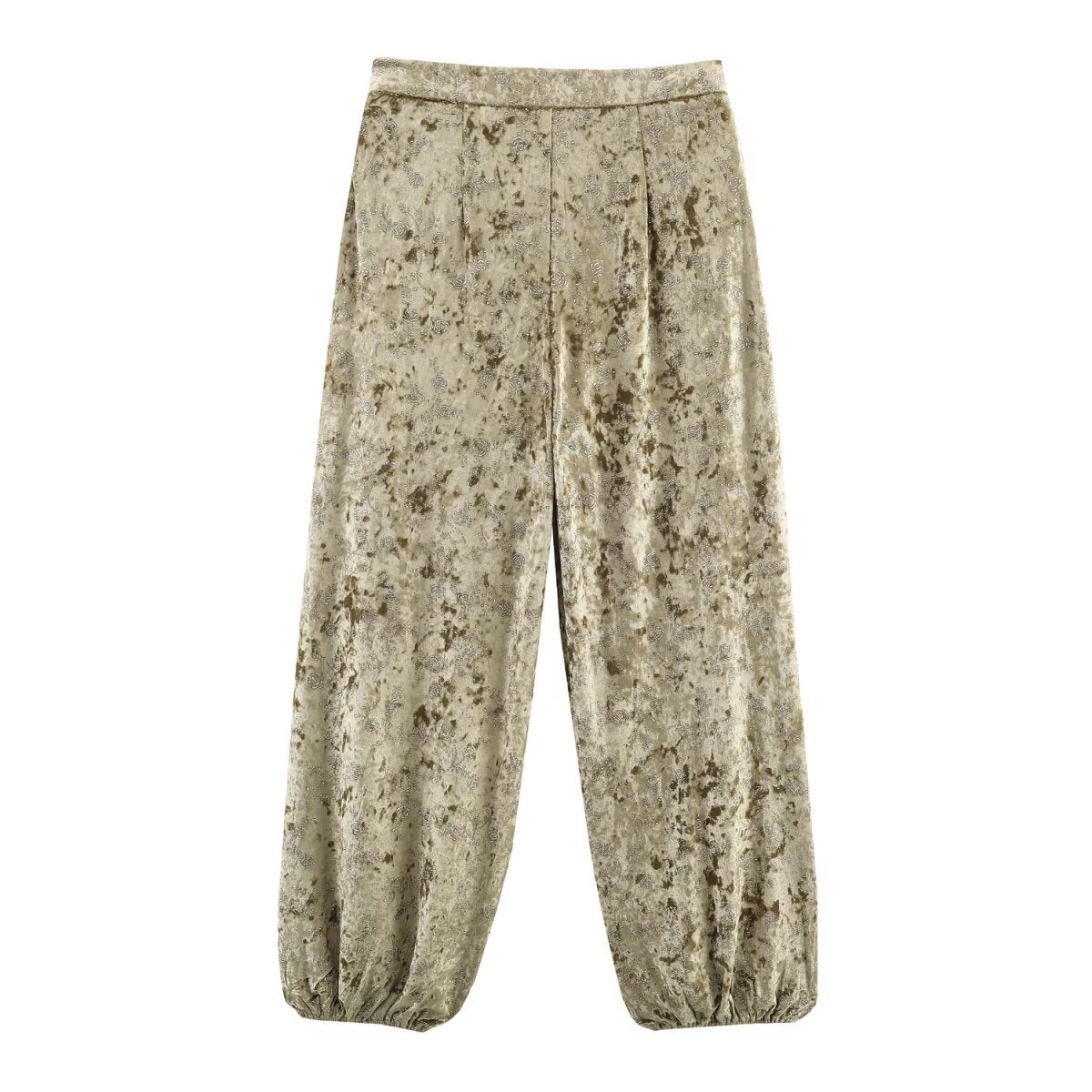 Metallic line waistband suit+pants set