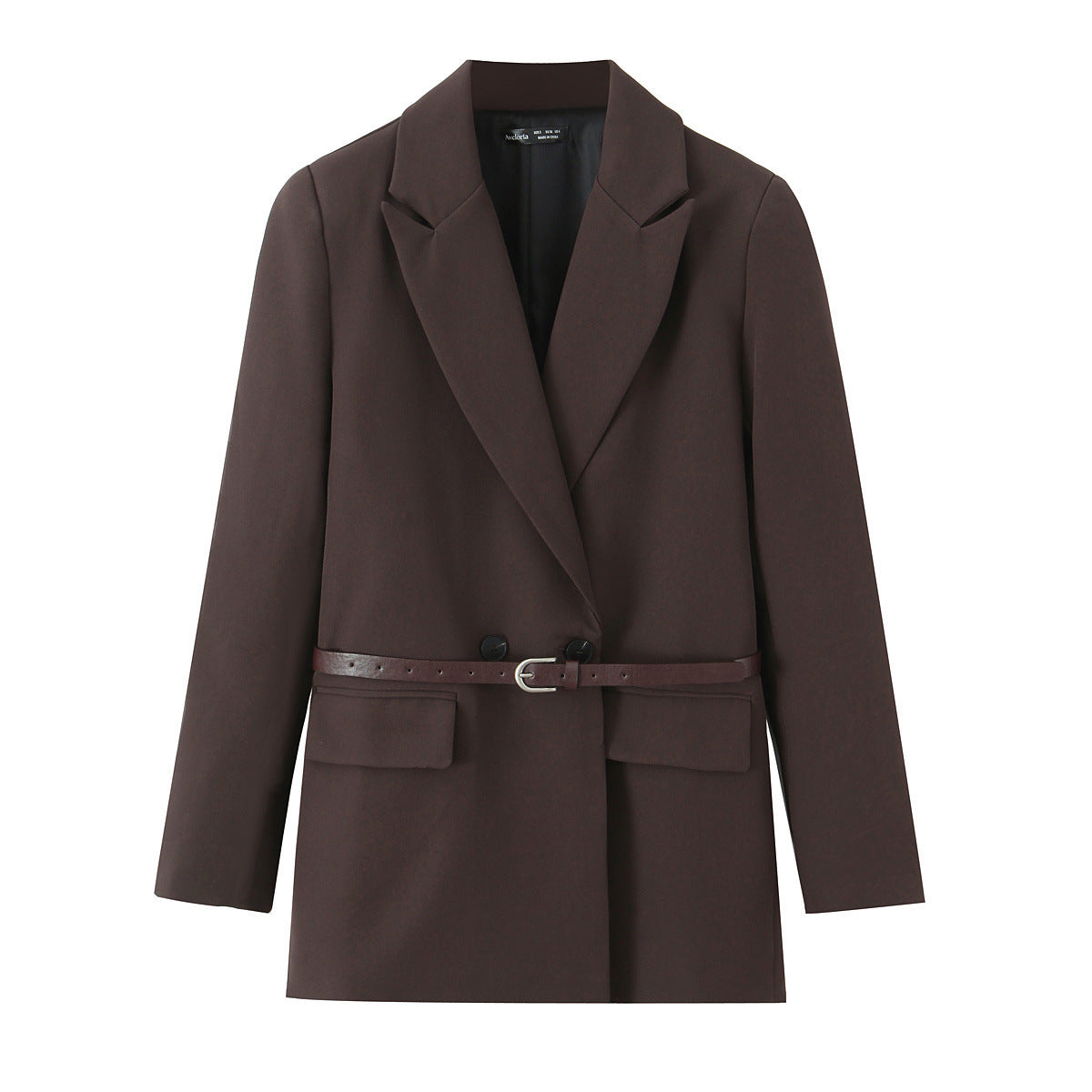 Commuting style elegant belt hip hugging skirt suit set