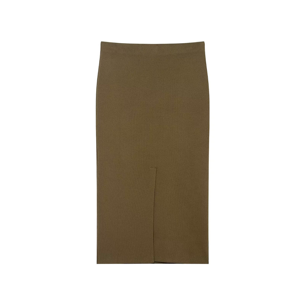 Knitted jacket with belt and skirt set