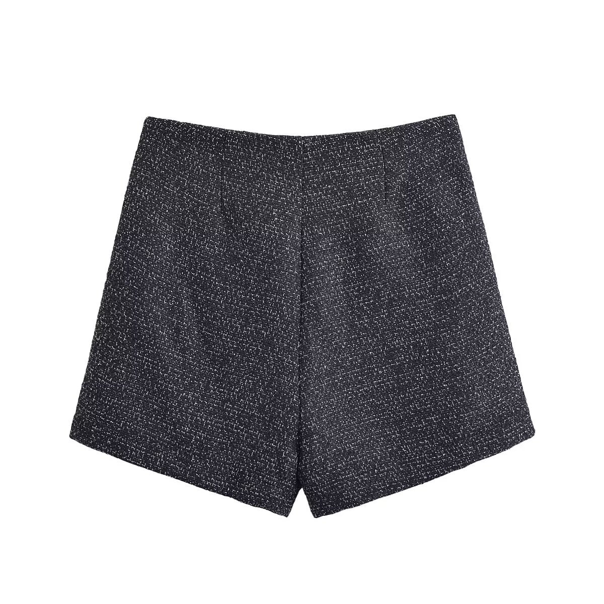 Coarse woolen coat+skirt and pants set