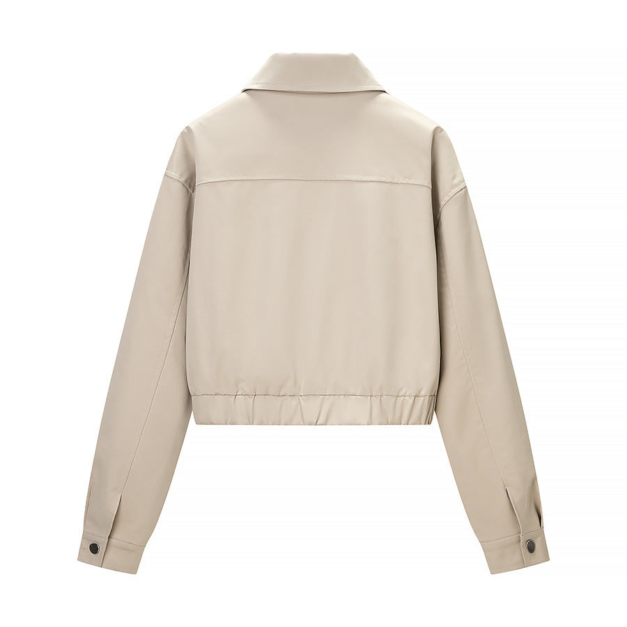 Collar short jacket+short skirt set