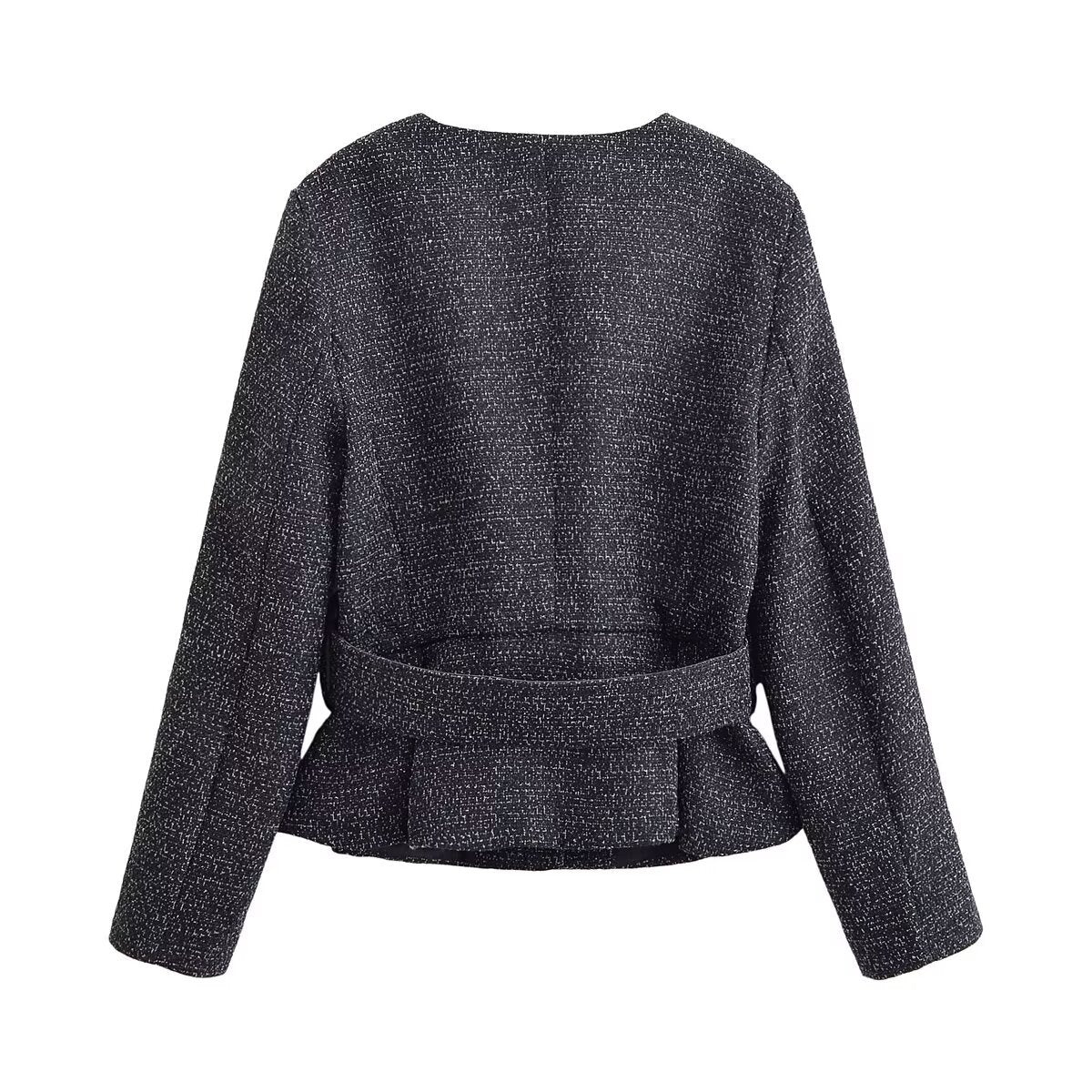 Coarse woolen coat+skirt and pants set