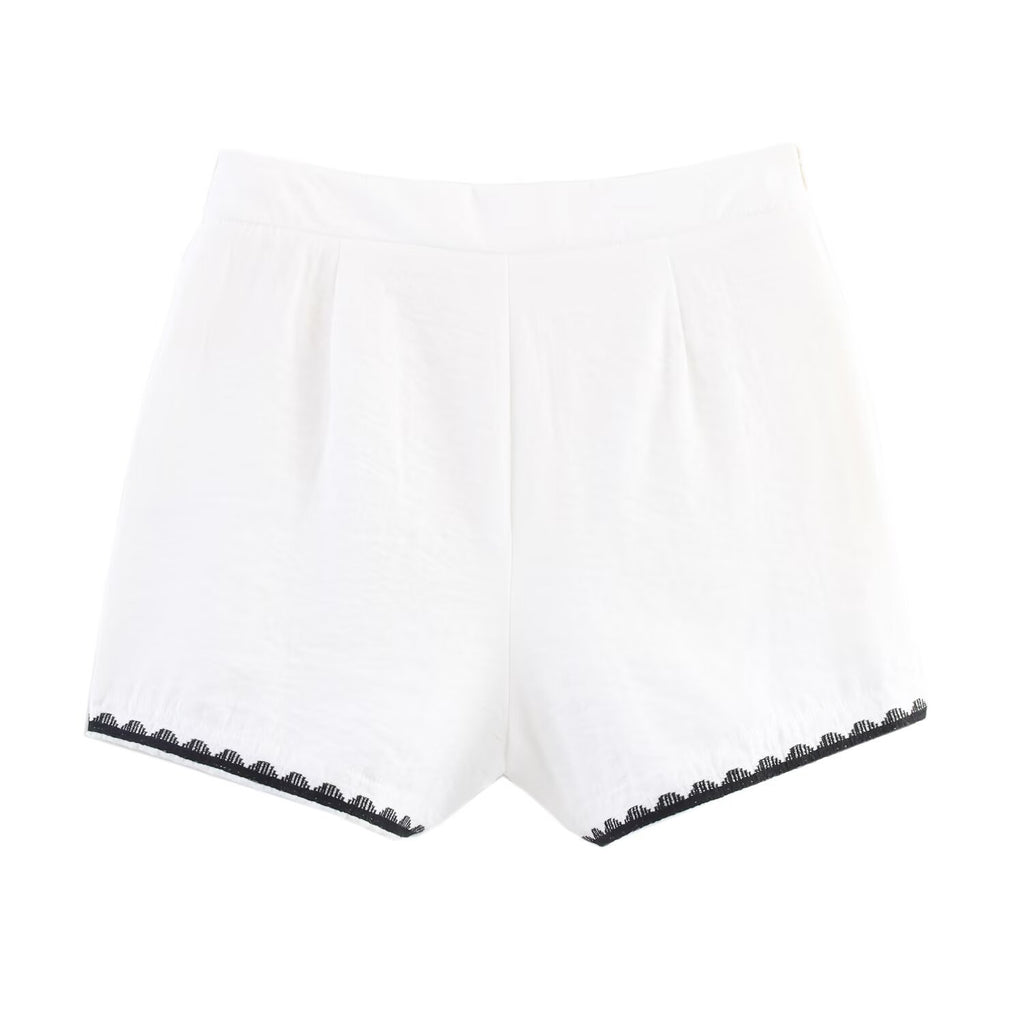 Embroidered Su Sui vest+shorts set