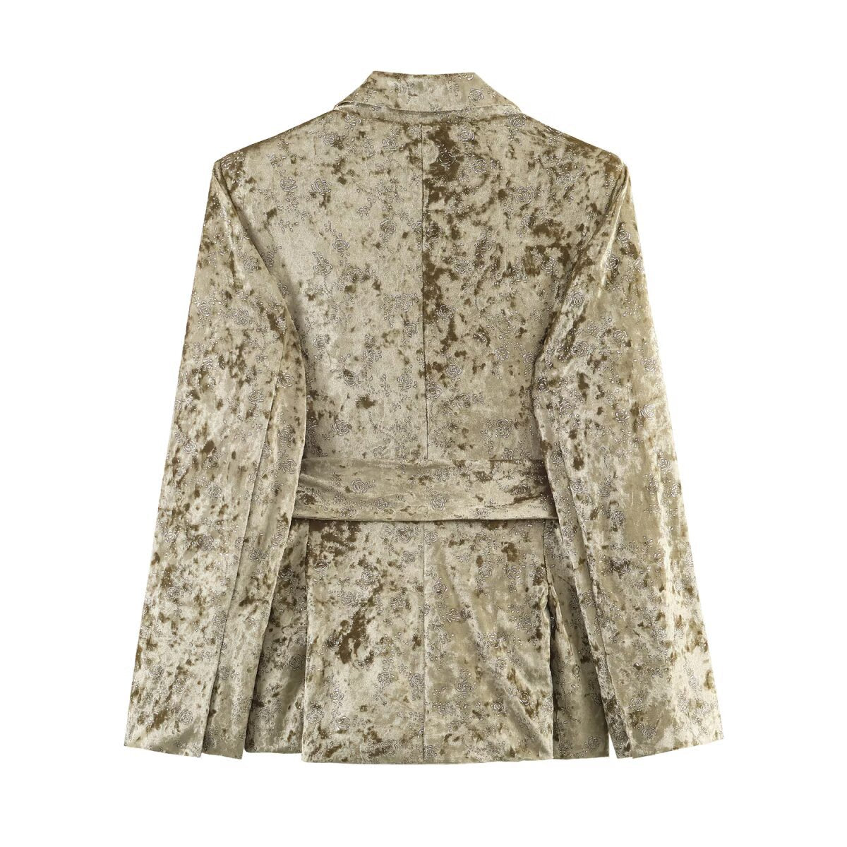 Metallic line waistband suit+pants set