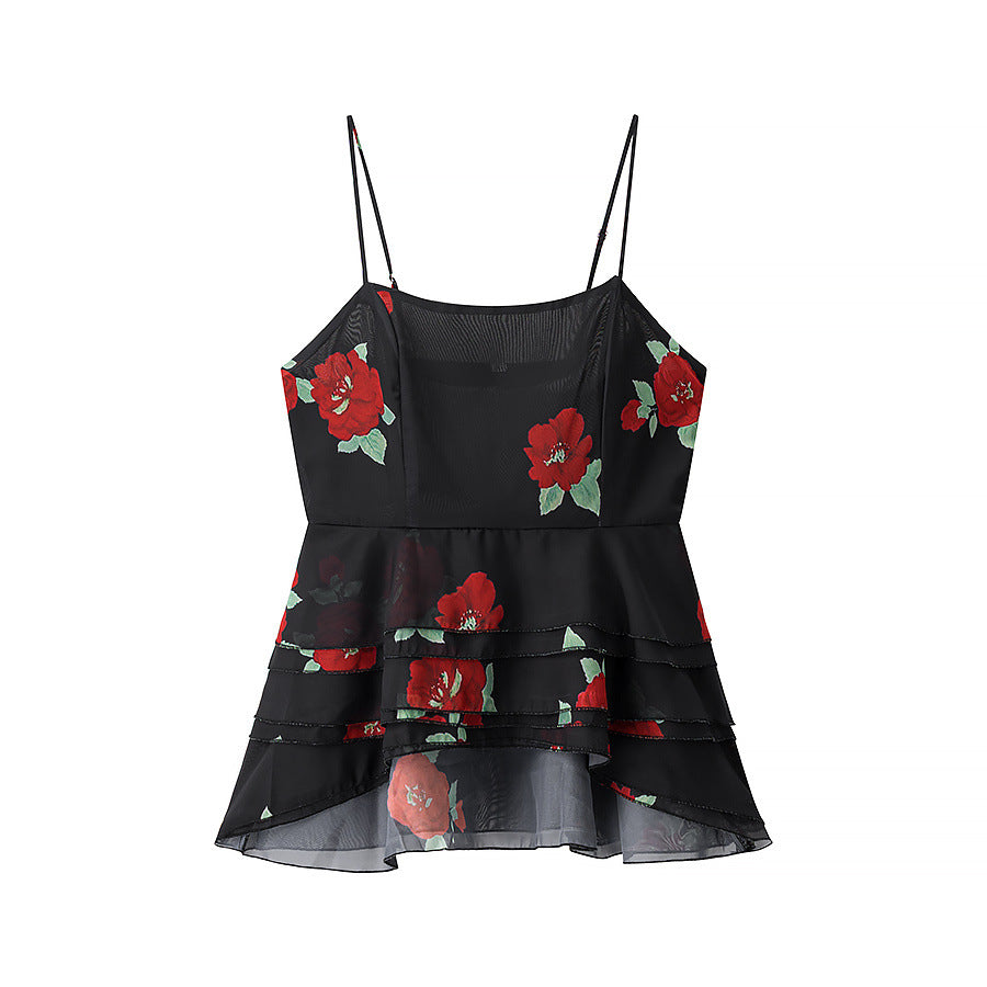 Printed top+skirt set