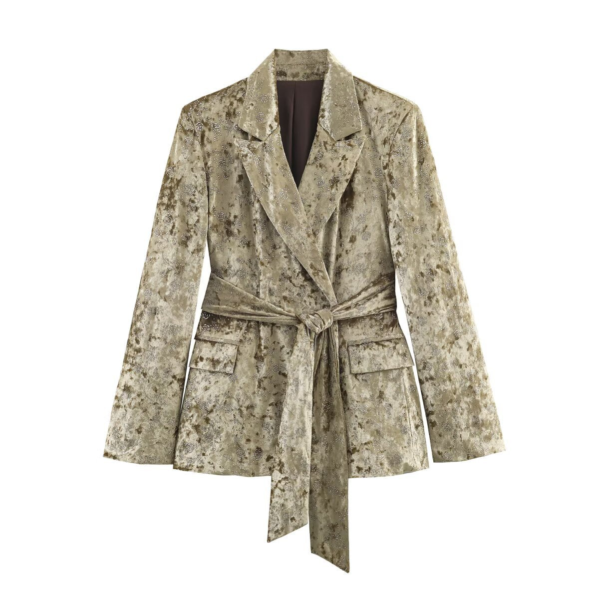 Metallic line waistband suit+pants set