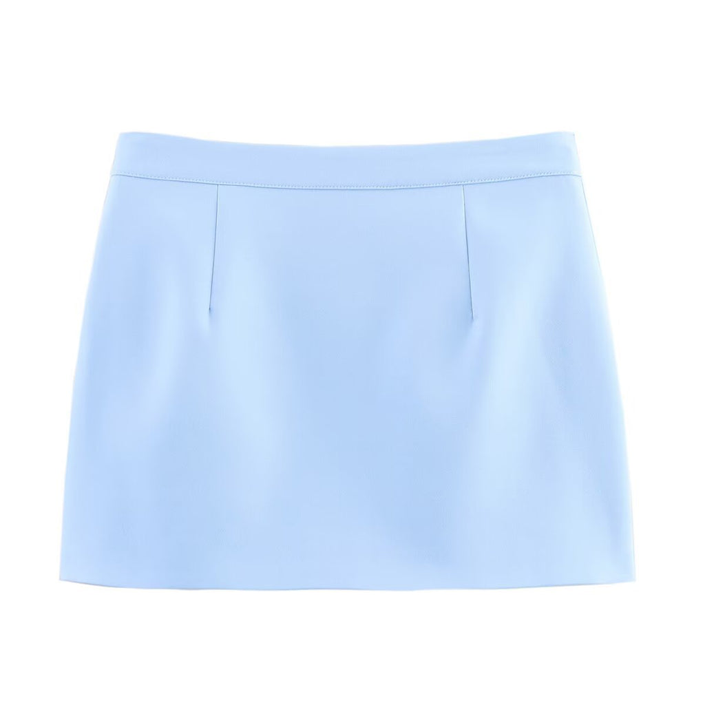 Fashion slim fit camisole strapless top+short skirt set for women