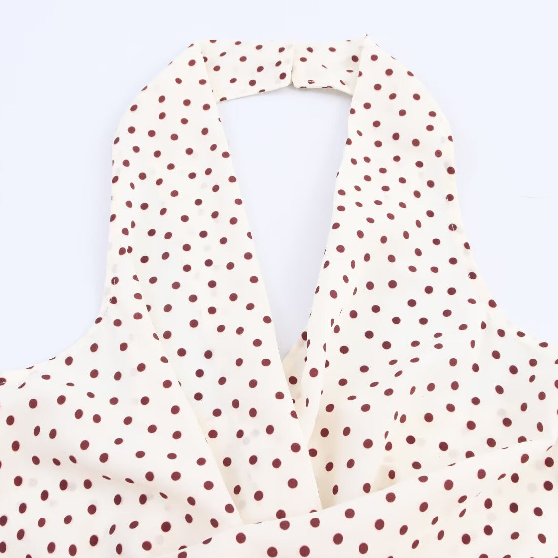 Wave point hanging neck jumpsuit