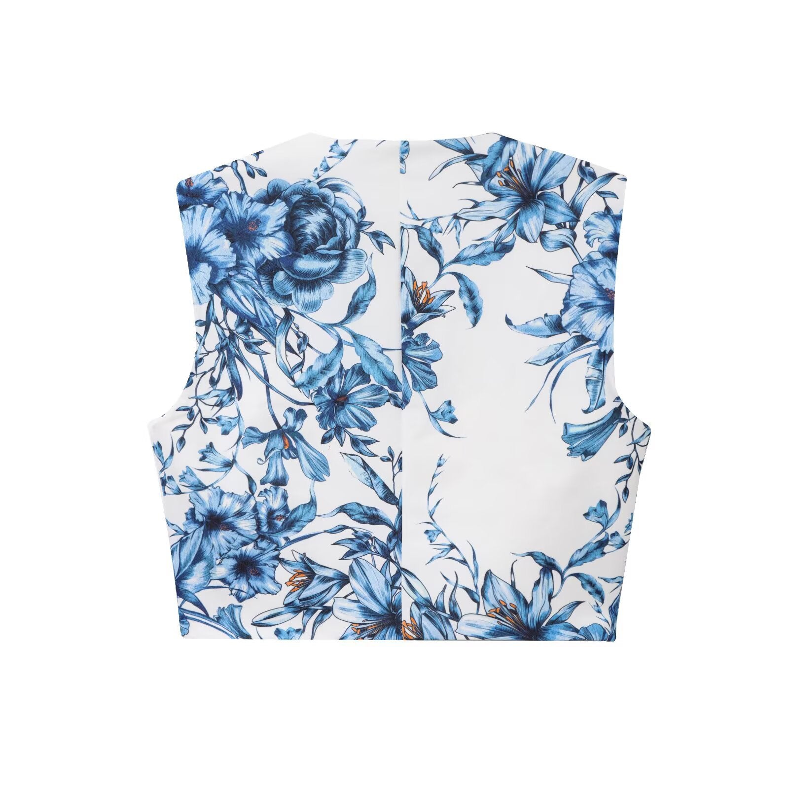 Printed short top+printed long skirt set for women