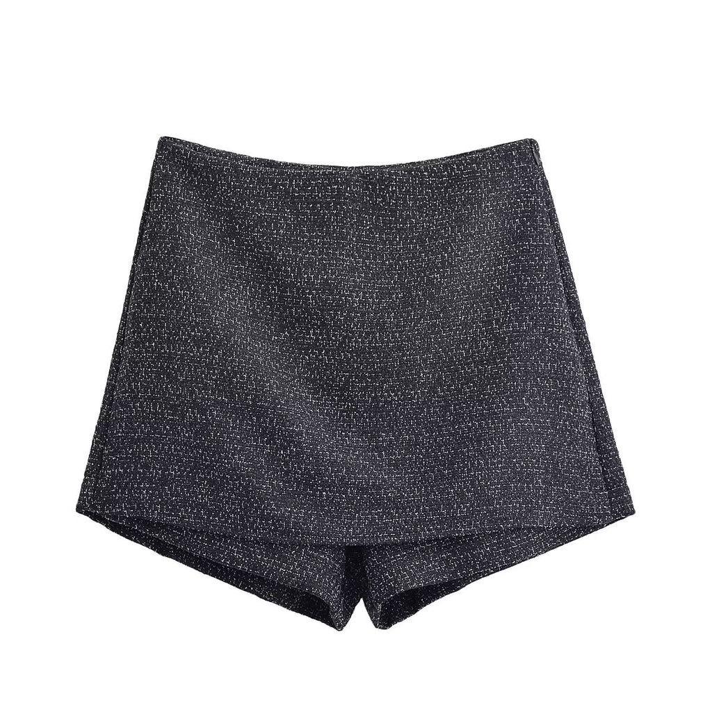 Coarse woolen coat+skirt and pants set