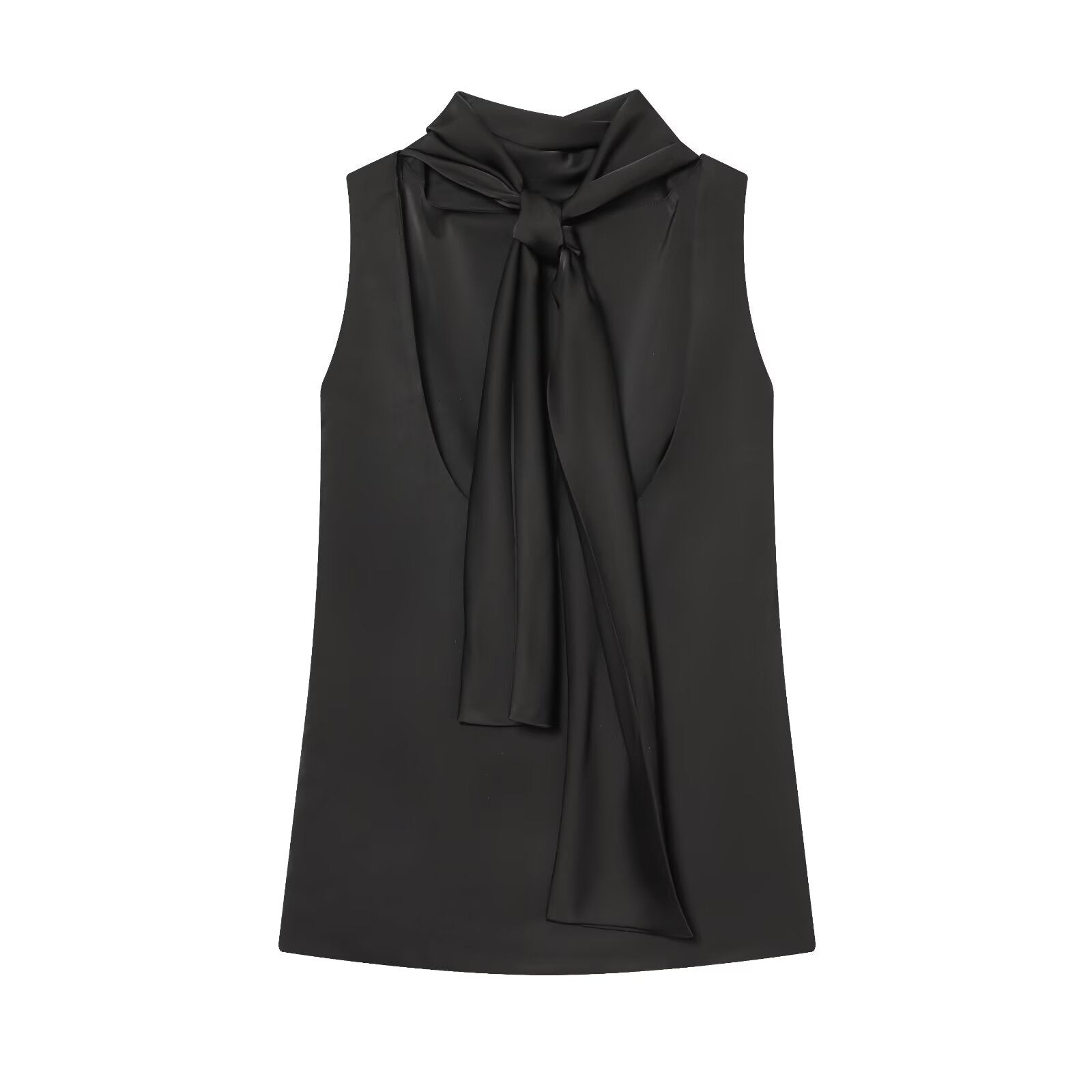 Sleeveless top+silk pleated pants women's clothing