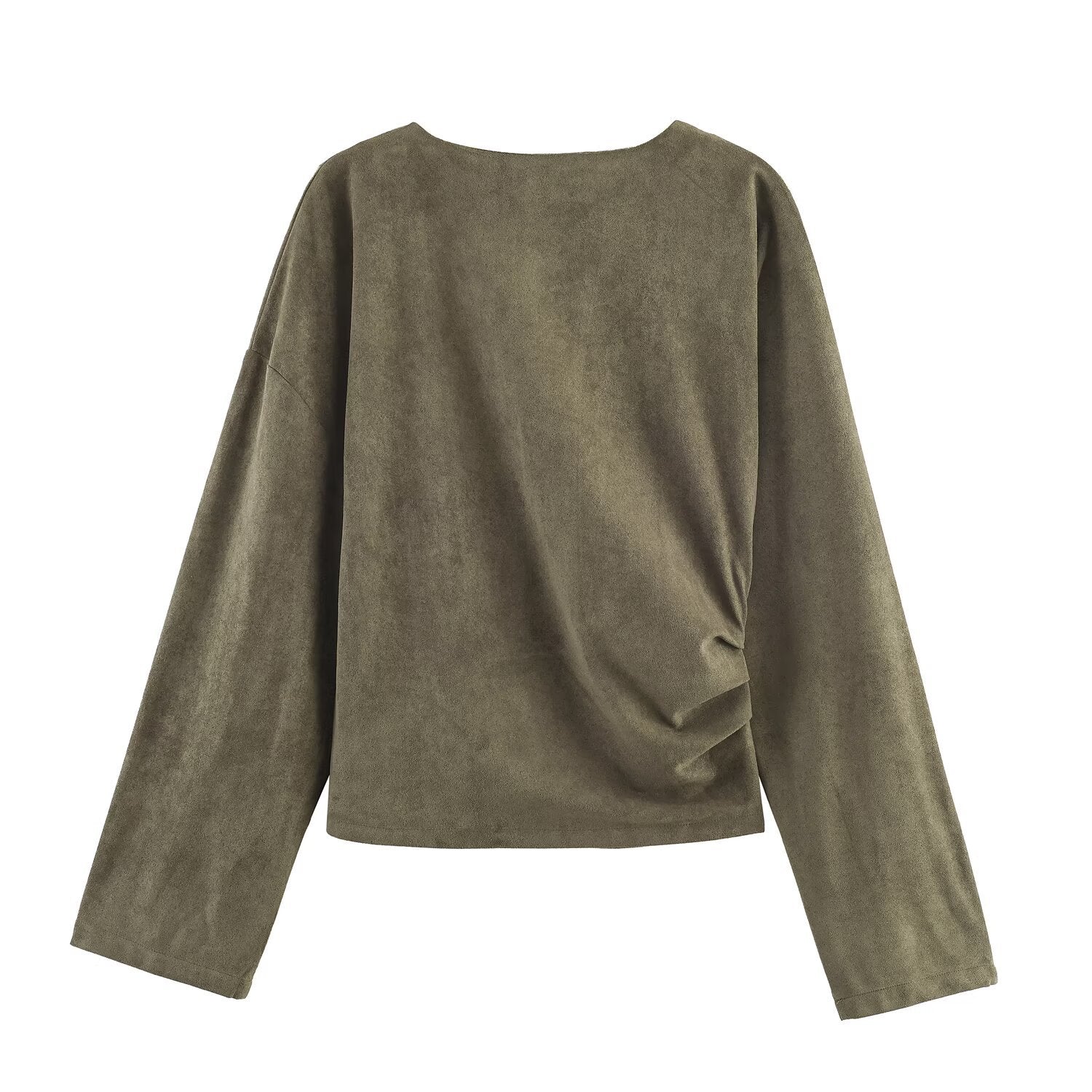 Anti suede effect top and pants set