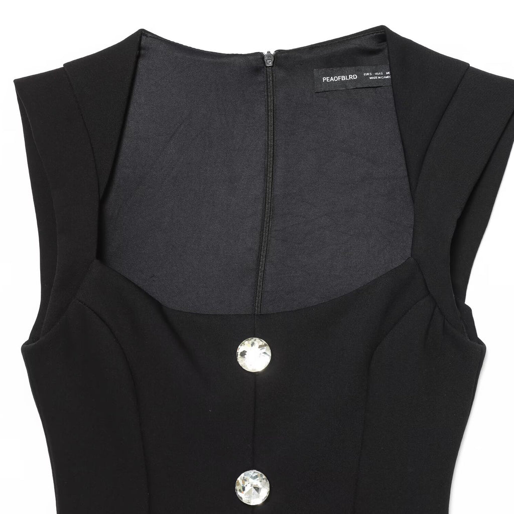 Jewelry button decoration short jumpsuit women's clothing