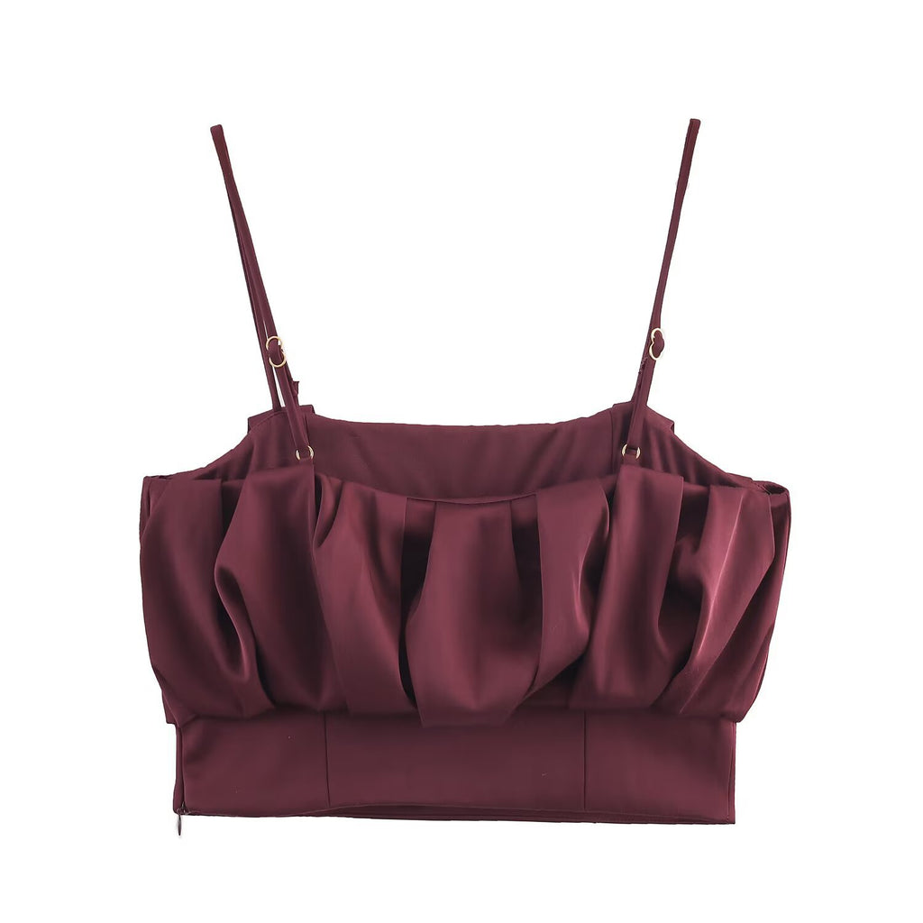 Women's New Arrival Balloon Silhouette Strap Top with Lantern Pants